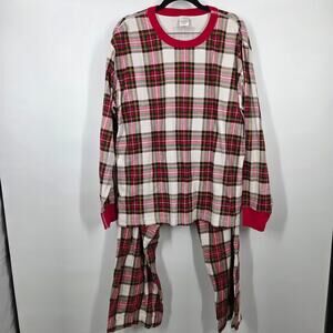 Hanna Anderson Adult Men’s XXL Christmas Plaid Pajama Set Flannel Red